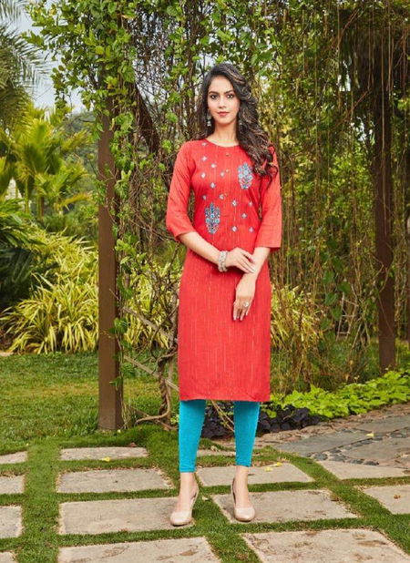 Smylee Apsara 3 Ethnic Wear Rayon Embroidery Designer Latest Kurti Collection Catalog